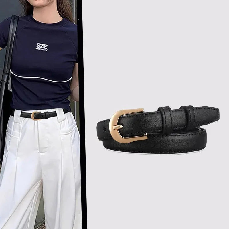 Cinto Feminino em Couro Legítimo - Noir